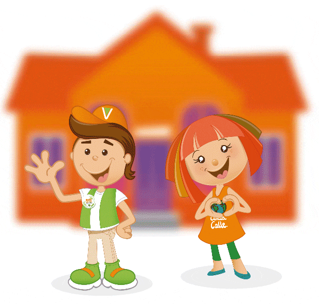 Animación de Linda Calle y Pepe saludando